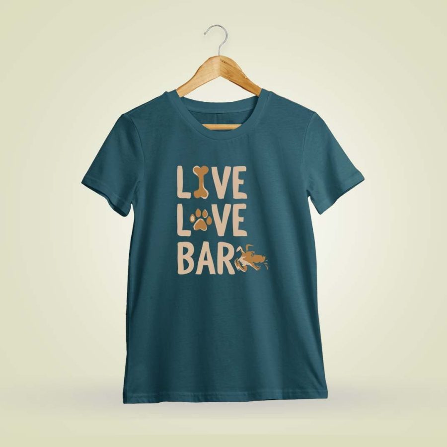 Live Love Bark Petrol T-Shirt