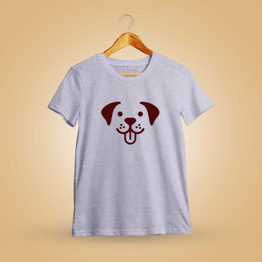 Dog Emoji Grey Melange T-Shirt