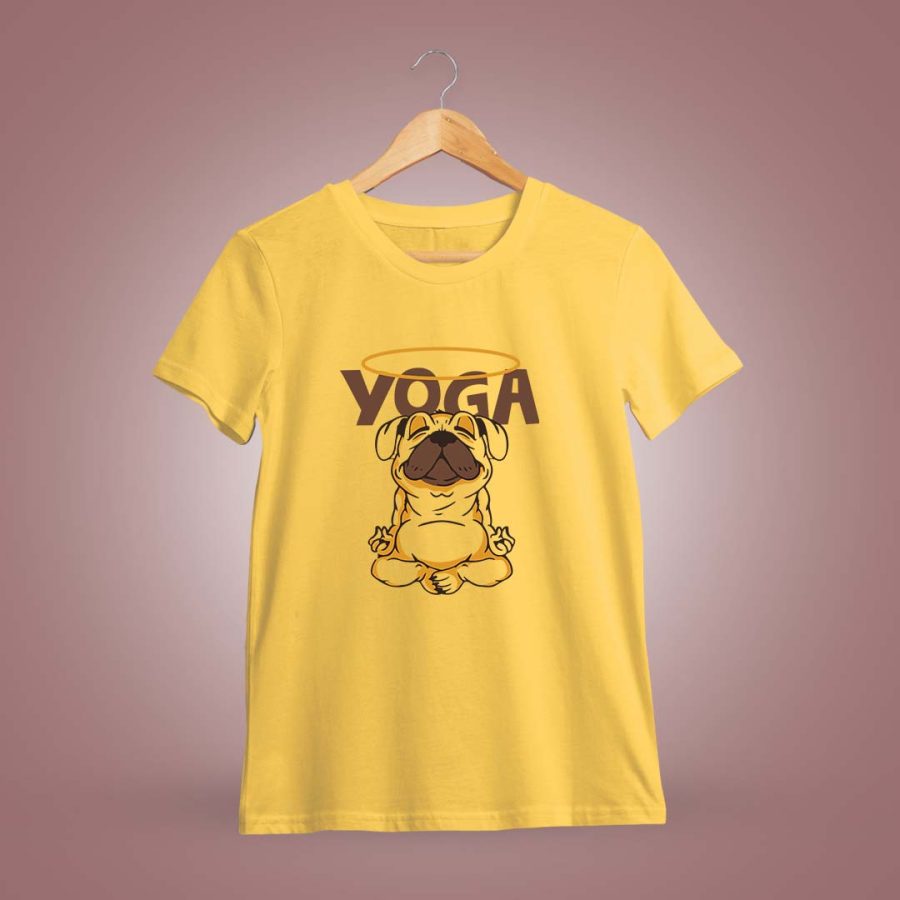 Yoga Dog Yellow T-Shirt